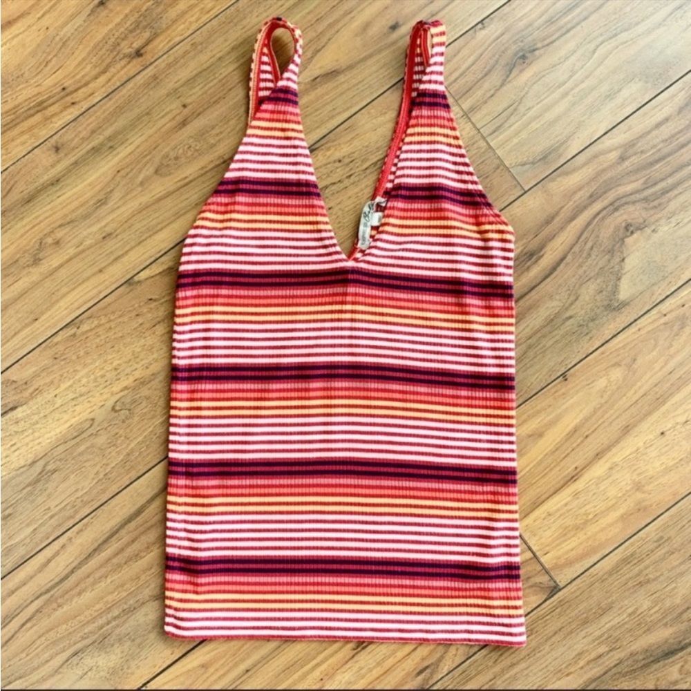 Express One Eleven Stripe Rib Tank